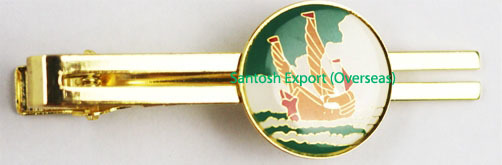 Tie Clip - Pure Brass, 18 Mm Size, 2 Mm Thickness | Custom Logo Options, High Micron Finish, Multiple Color Fillings