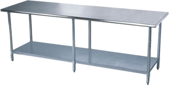 ss Tables - Stainless Steel 72x24x36 inches, 1.5 Inch Thick Top, Corrosion Resistant, Durable Surface