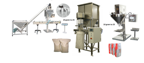 Silver Semi Automatic Powder Filling Machine
