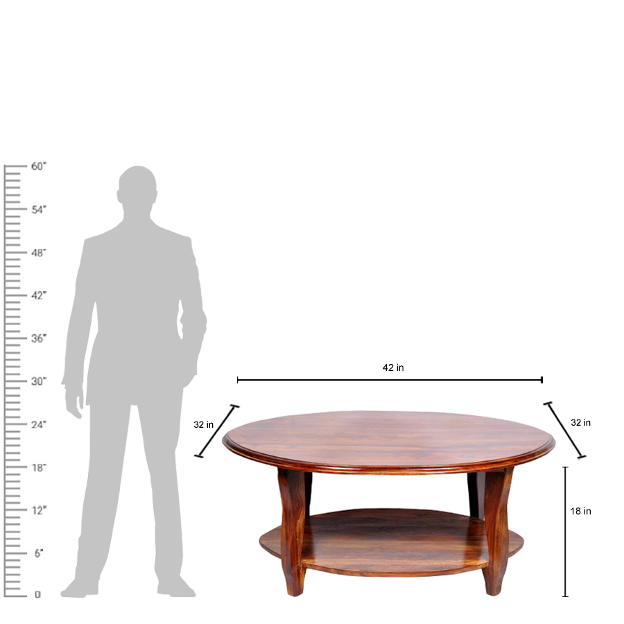 Sheesham Wood Coffee Table - Indian Style Living Room Furniture | Durable, No Assembly Required, Indoor Use