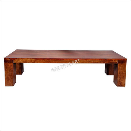Creative Art Classic Sheesham Wood Coffee Table - Walnut Finish | Durable, Indian Style, Designed for Living Room Use