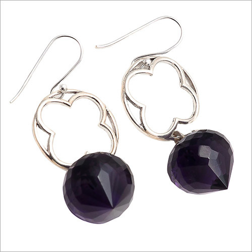 Pear Amethyst Gemstone New Design Earring