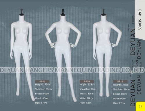 महिला मैनक्विन चमकदार और टोपी के साथ