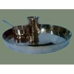Kansa Thali Set - Brass Metal, Golden Finish | Easy to Use Design, Elegant Dining Experience