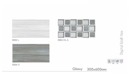 Vitrified Tile - 300x600 mm, Super Glossy Surface, Ceramic Material, 3-6% Water Absorption, Rectified Edges, Ideal for Living Room and Kitchen