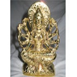 Chakreshwari Devi - Bronze Business Gift, Modern Folk Art Design | Golden Polished Finish