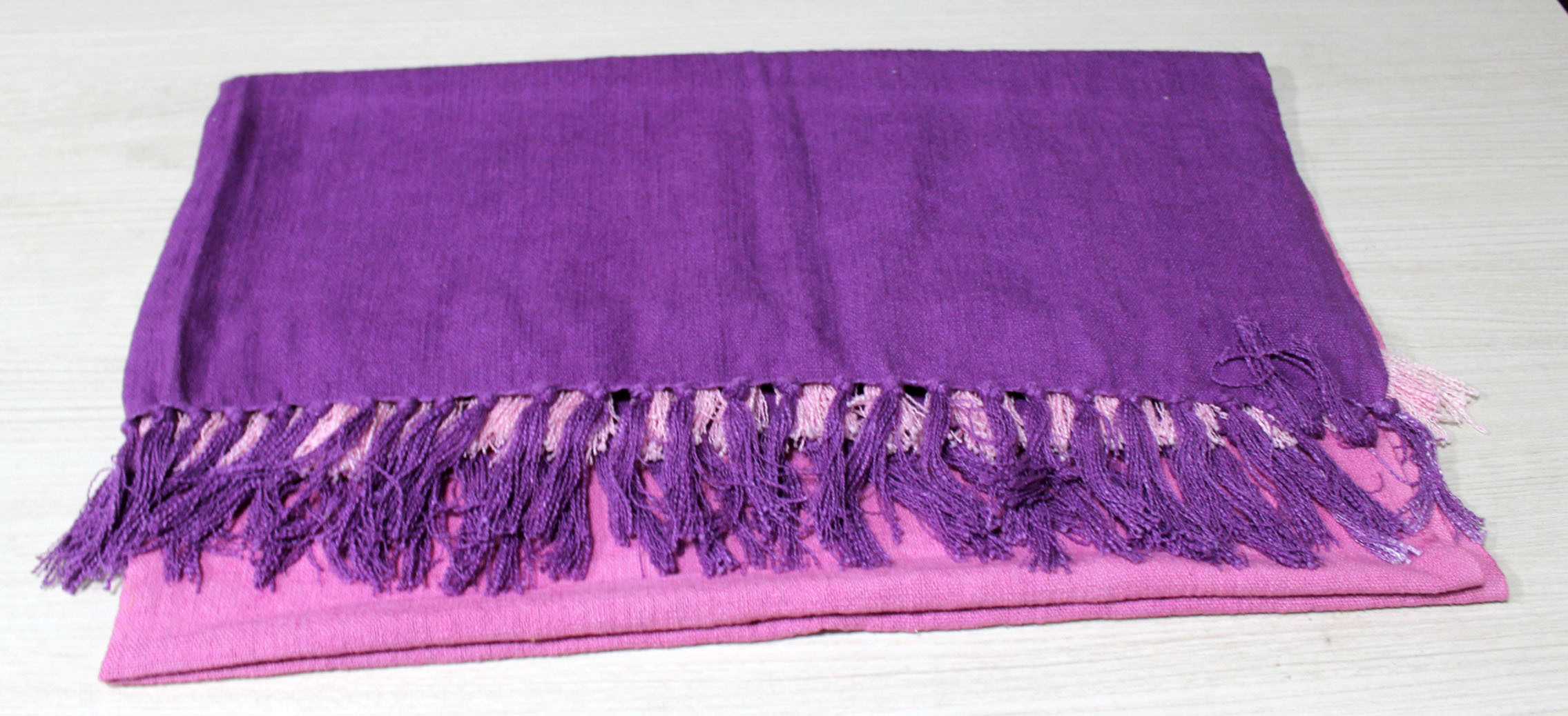 Ombre Shaded Effect Cotton Throw With Fringes