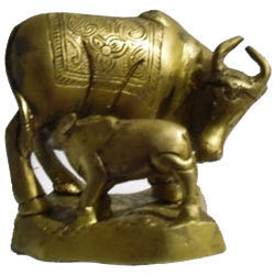Golden  Cow With Calf Statue