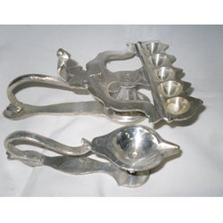 German Silver Mangal Arti Deep - Silver, Modern Design with Polished Finish | Antique Imitation Art & Collectible