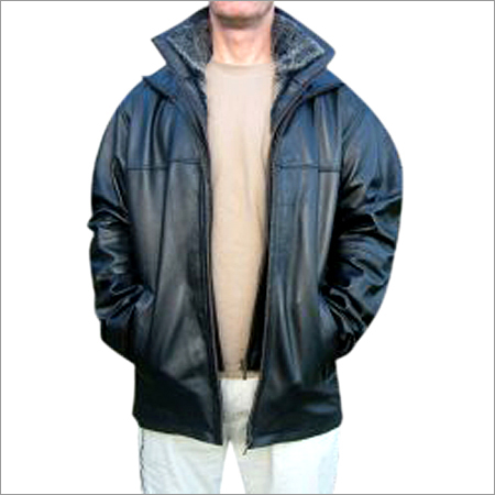 फर कॉलर लेदर रीफर कोट