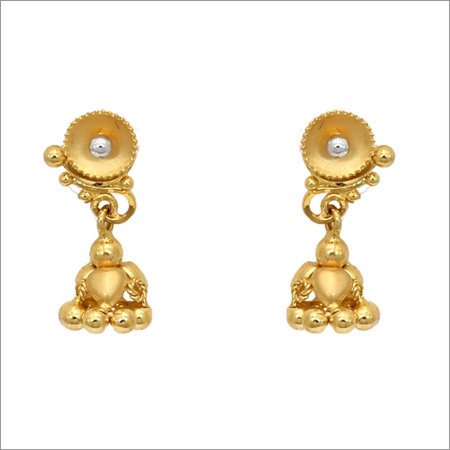 फ्लोरल हैंगिंग गोल्ड ईयररिंग