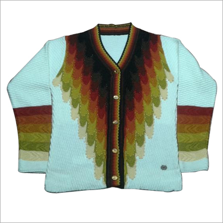 Ladies Cardigan - Cotton Fabric, Free Size, Mix Color | Long Sleeves, V Neck, Computer Knitted, Smooth, Skin Friendly, Lightweight