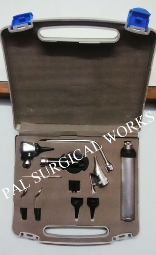 ENT Set - Stainless Steel, LED Opthalmoscope, Pneumatic Otoscope, Plastic Case, Includes Specula