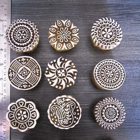 लकड़ी का गोल प्रिंटिंग ब्लॉक