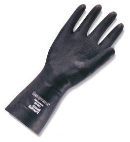 Viton Gloves - Neoprene Rubber, 13 Inch Long, Matte Black | 1 Year Warranty, Interlock Lining, Safety Usage