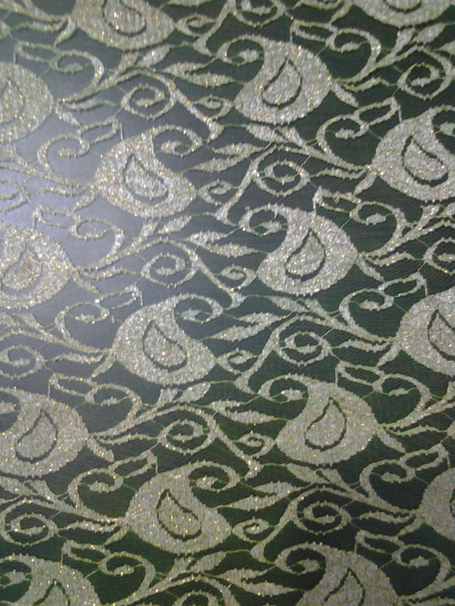 Net Raschal Keri - Nylon Polyester Net Fabric 1.2m Dark Green, Shiny Mango Pattern, Versatile Use
