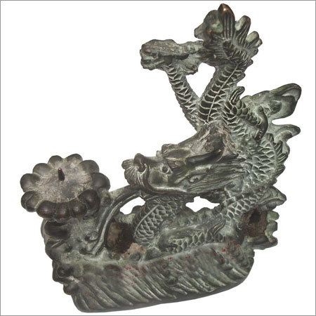 Aluminium Metal Dragon - 1-1.5 Foot, Dull Grey Color | Polished Finish, Antique Imitation Style, Art & Collectible Gift
