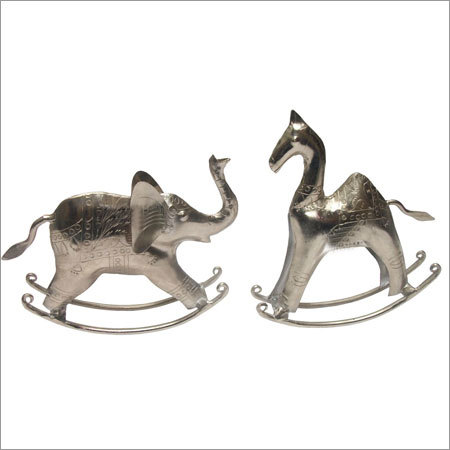 Silver Aluminium Metal Elephant And Horse Amf 10028 , 10029