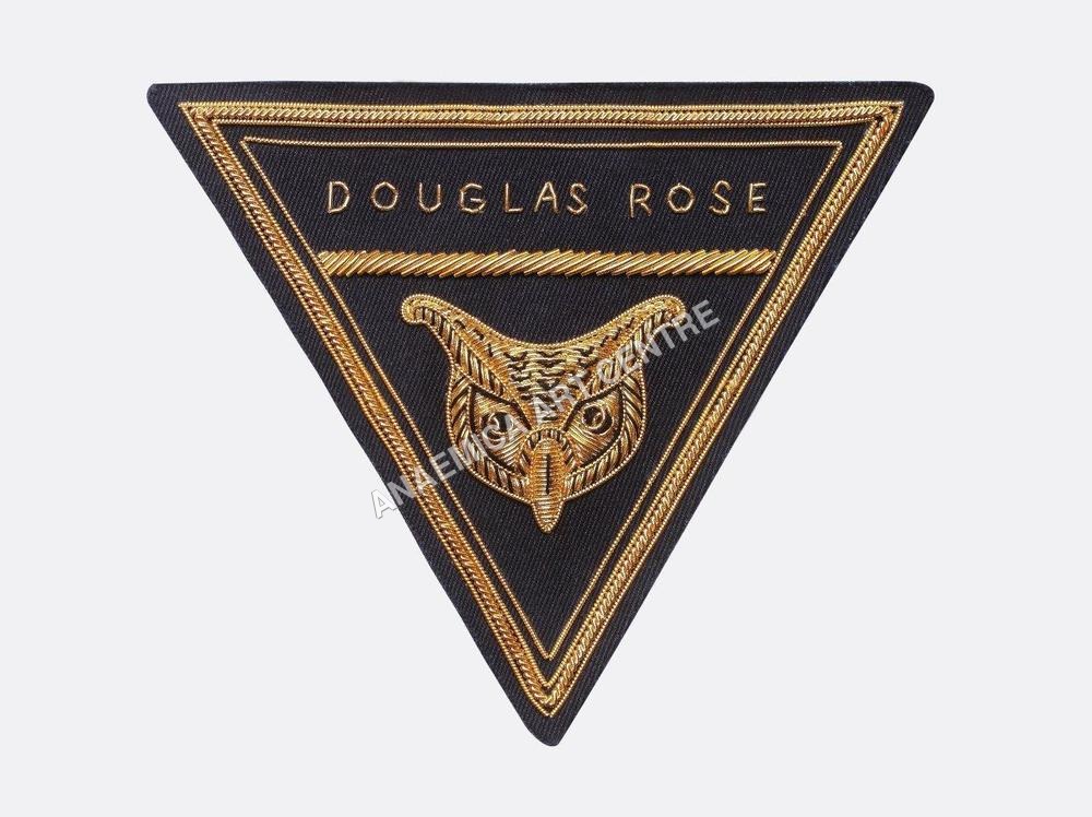 Black And Gold Douglas Road Triangular  Blazer Badge