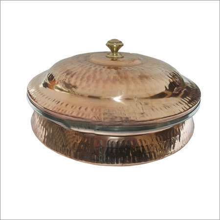 Polished Copper Steel Serving Dish With Lid Cssd - 901A