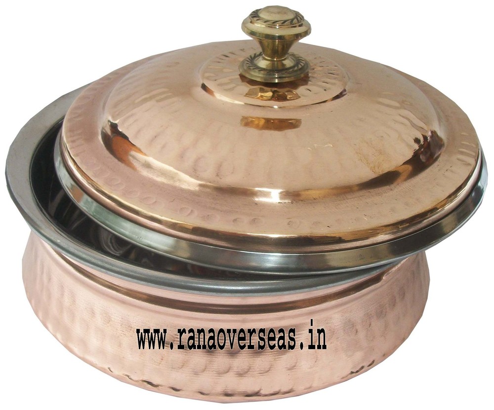 Polished Copper Steel Serving Dish With Lid Cssd - 902