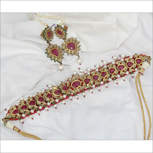 पोल्की रूबी चोकर सेट