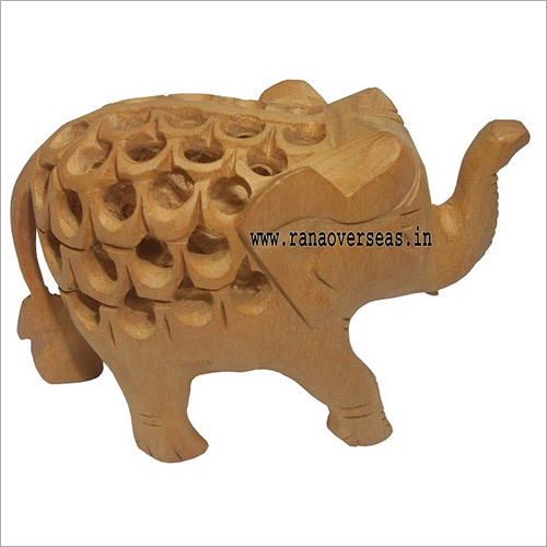 Wood Wje 1011 Wooden Elephant Half Jali Cut