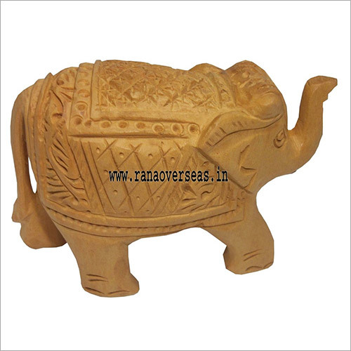 Polished Wje-1010 Wooden Carved Elephant 3 Inch