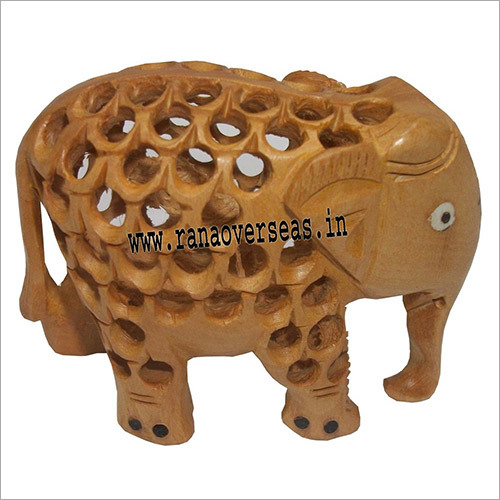 Polished Wje-1029 Wooden Full Under Cut Elephant 3 Inch