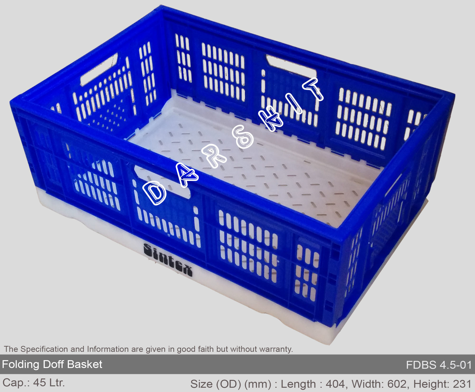 Sintex Stackable Doff Baskets Crates Capacity: 20 Ltr. To 400 Ltr.