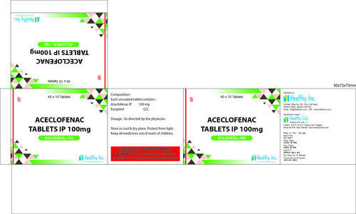 100 मिलीग्राम ऐसक्लोफेनाक टैबलेट आईपी कूल एंड ड्राई प्लेस
