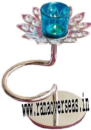 Blue And Silver Diamond Candle Holders T Light Holders Dch - 201