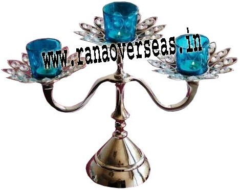 Silver & Blue Diamond Candle Holders T Light Holders Dch - 202