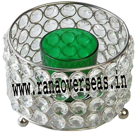 Silver Diamond Glass Votives T Light Holder Dgv-1