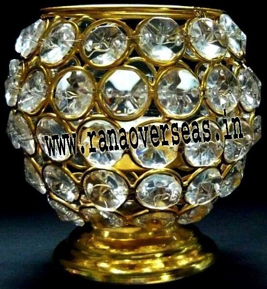Silver And Golden Diamond Glass Votives T Light Holder Dgv-5