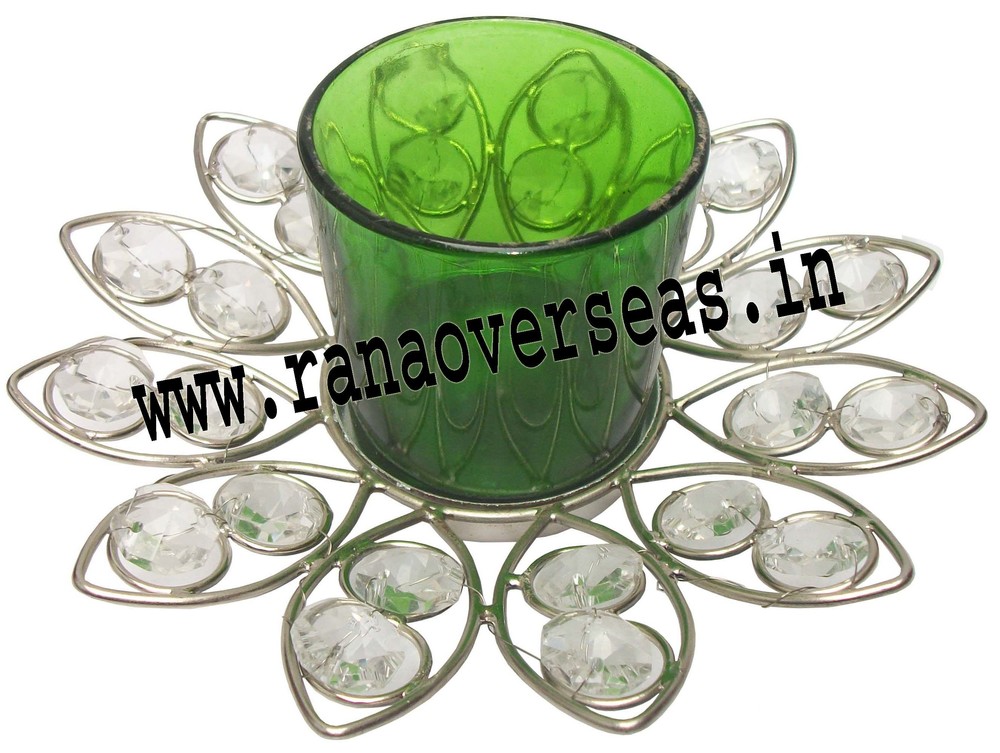 Green Diamond Glass Votives T Light Holder Dgv-8