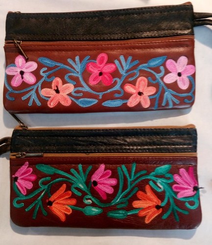 Leather 3 Zip big Purse