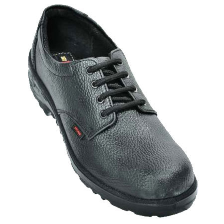 Safety Shoes - Leather Upper, PU Outsole, Black Color | Tear Resistant, Comfortable Fit, Ideal for Harsh Environments