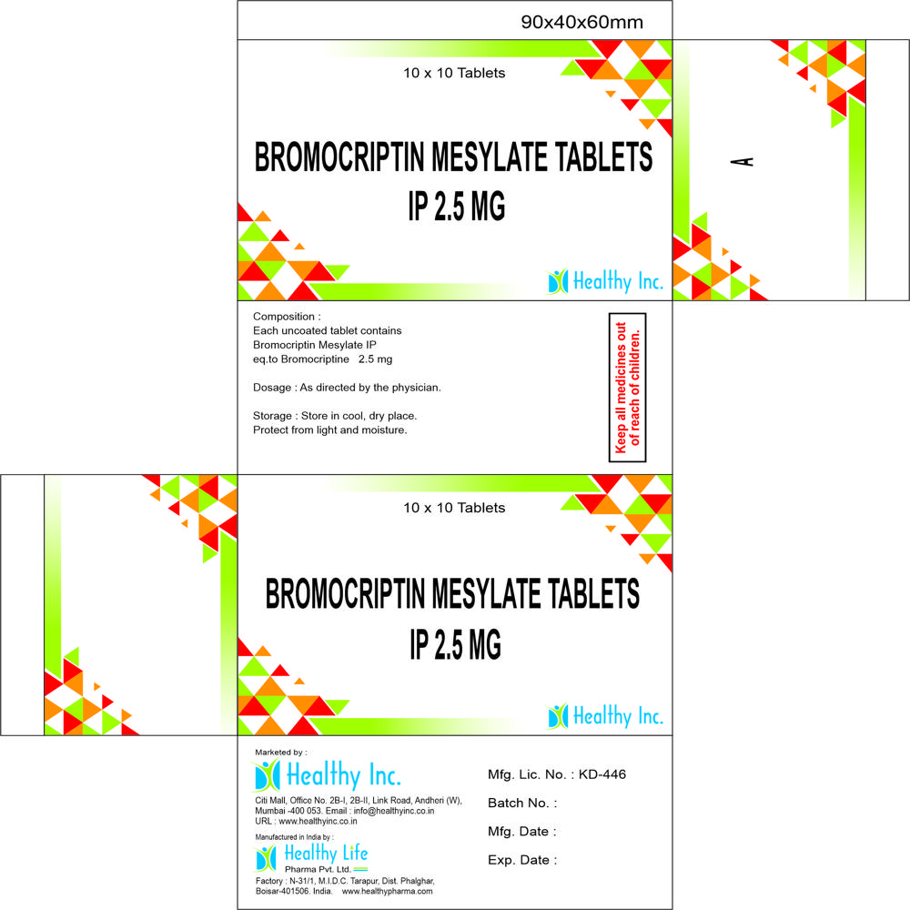 Bromocriptine Mesylate Tablets Ip - Formulations Type: General Drugs