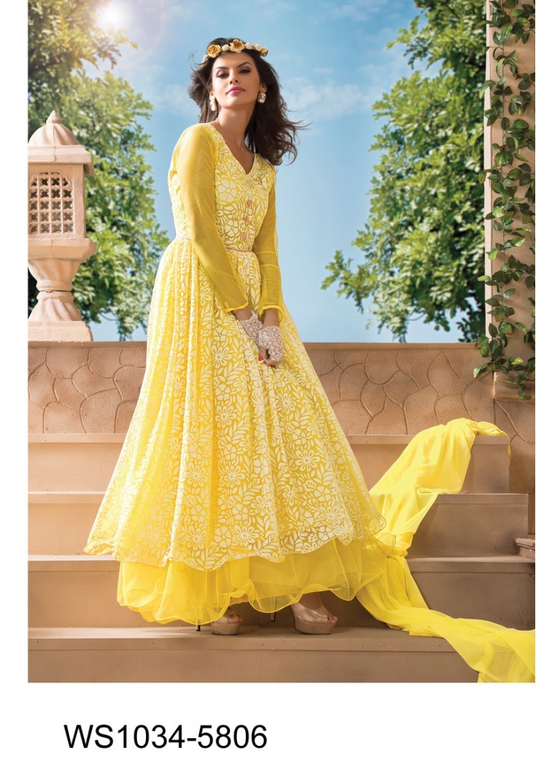Net Brasso Flower Designer Dresses at Best Price in Surat | Aditya Shree  Exclusive Fab Pvt. Ltd.