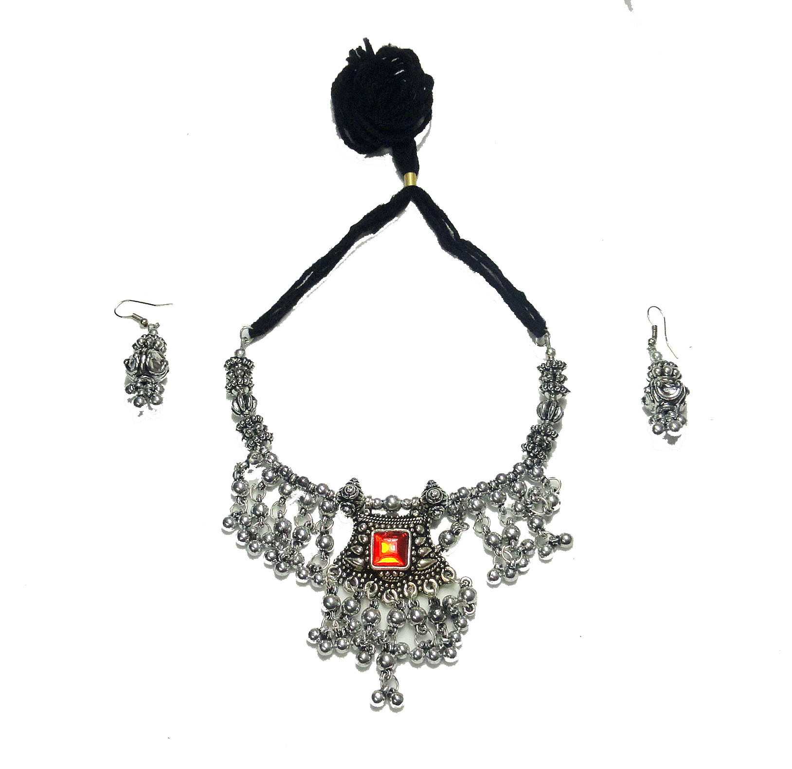 Garba Multi-colour Necklace Earrings Set 330