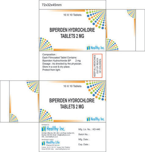 बाइपरिडेन हाइड्रोक्लोराइड टैबलेट मेडिसिन रॉ माल