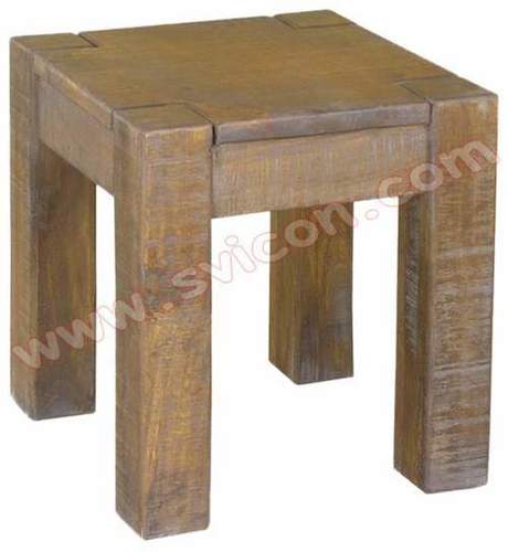 Wooden Lamp Table - Solid Sheesham, Acacia, or Mango Wood | Glossy and Matte Finish, 45x45x50 cm Height