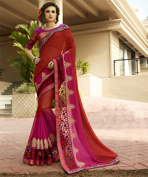 Georgette Jacquard Saree