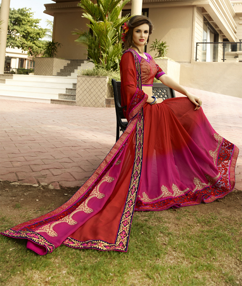 Georgette Jacquard Saree