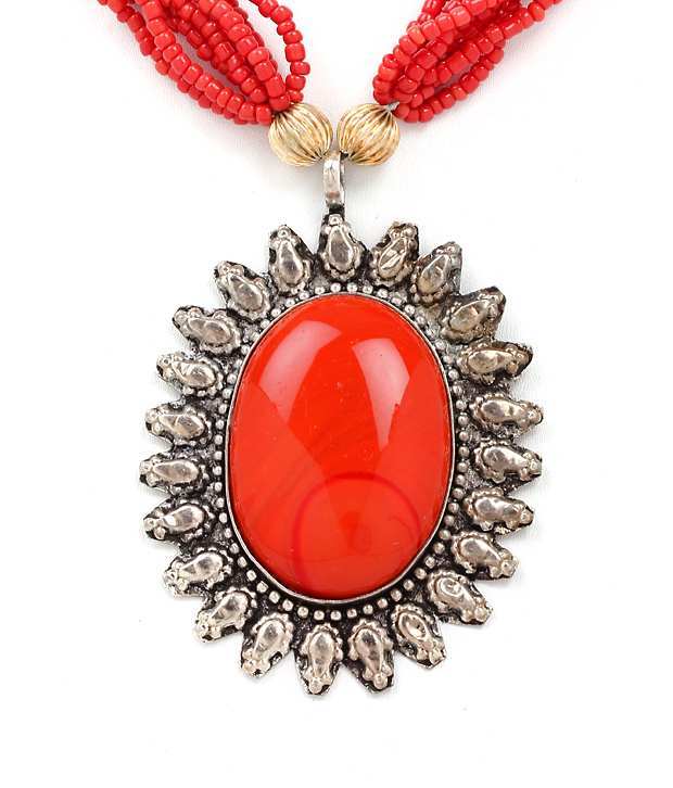 Red Statement Necklace Set 255