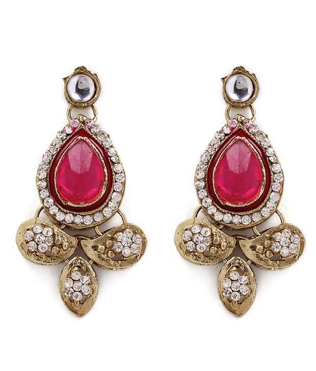 Pink Kundan Necklace Set 257