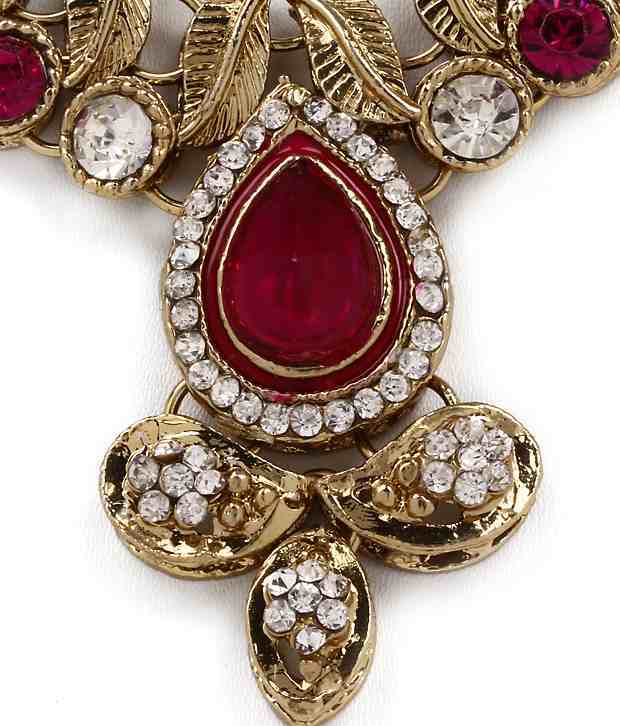 Pink Kundan Necklace Set 257