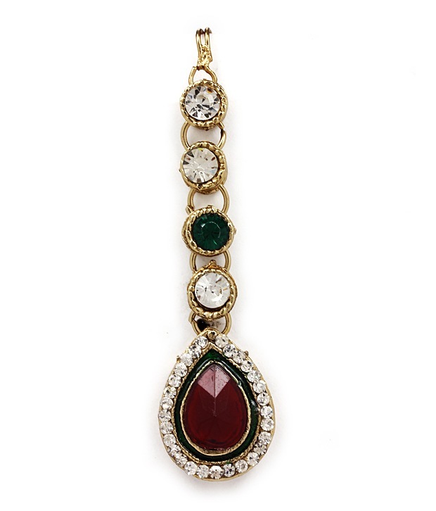 Red Green Kundan Necklace Set 260