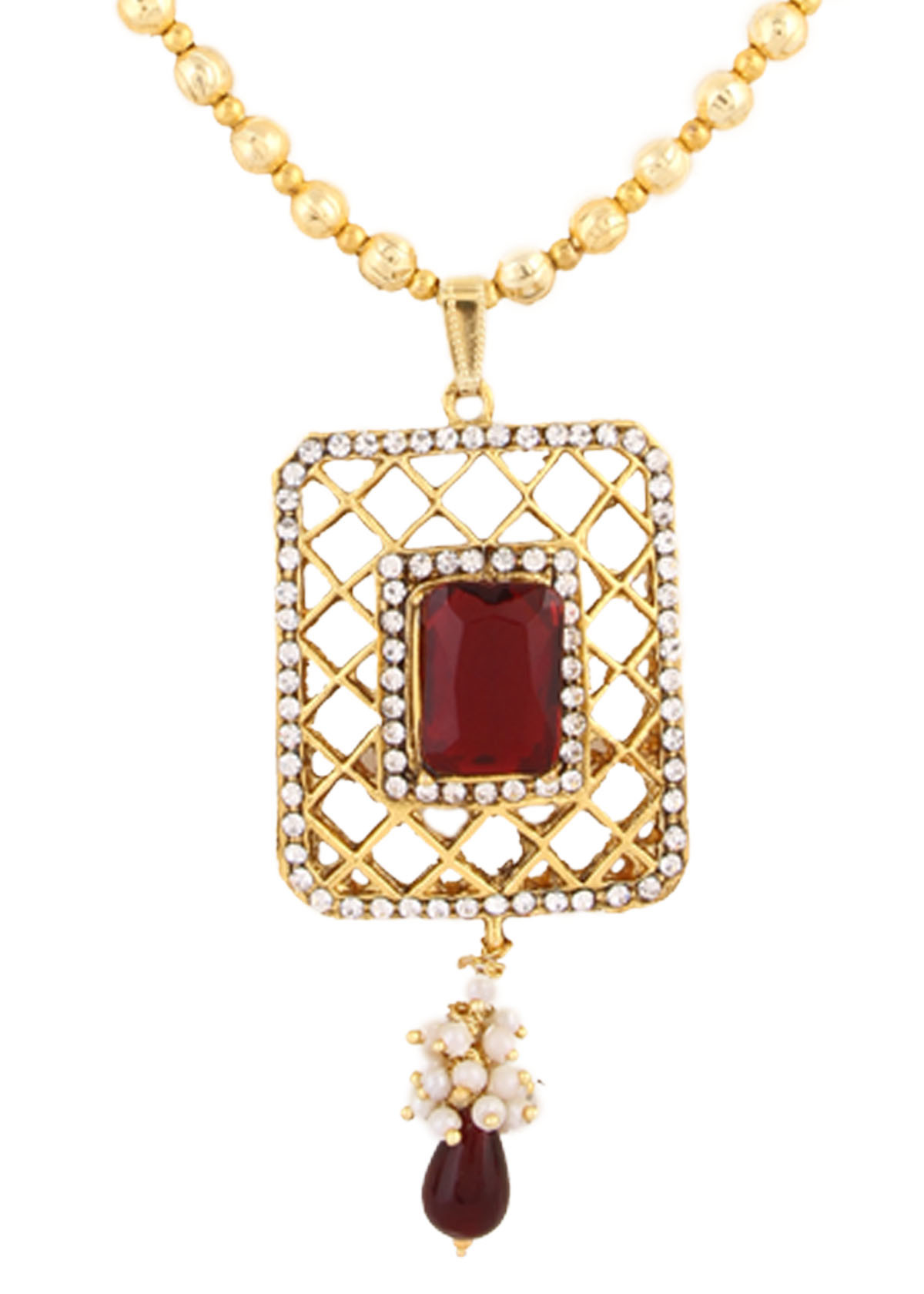 Ruby Pendant Earrings Set 395